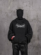Distressed Printed Hellbound Wing Hoodie