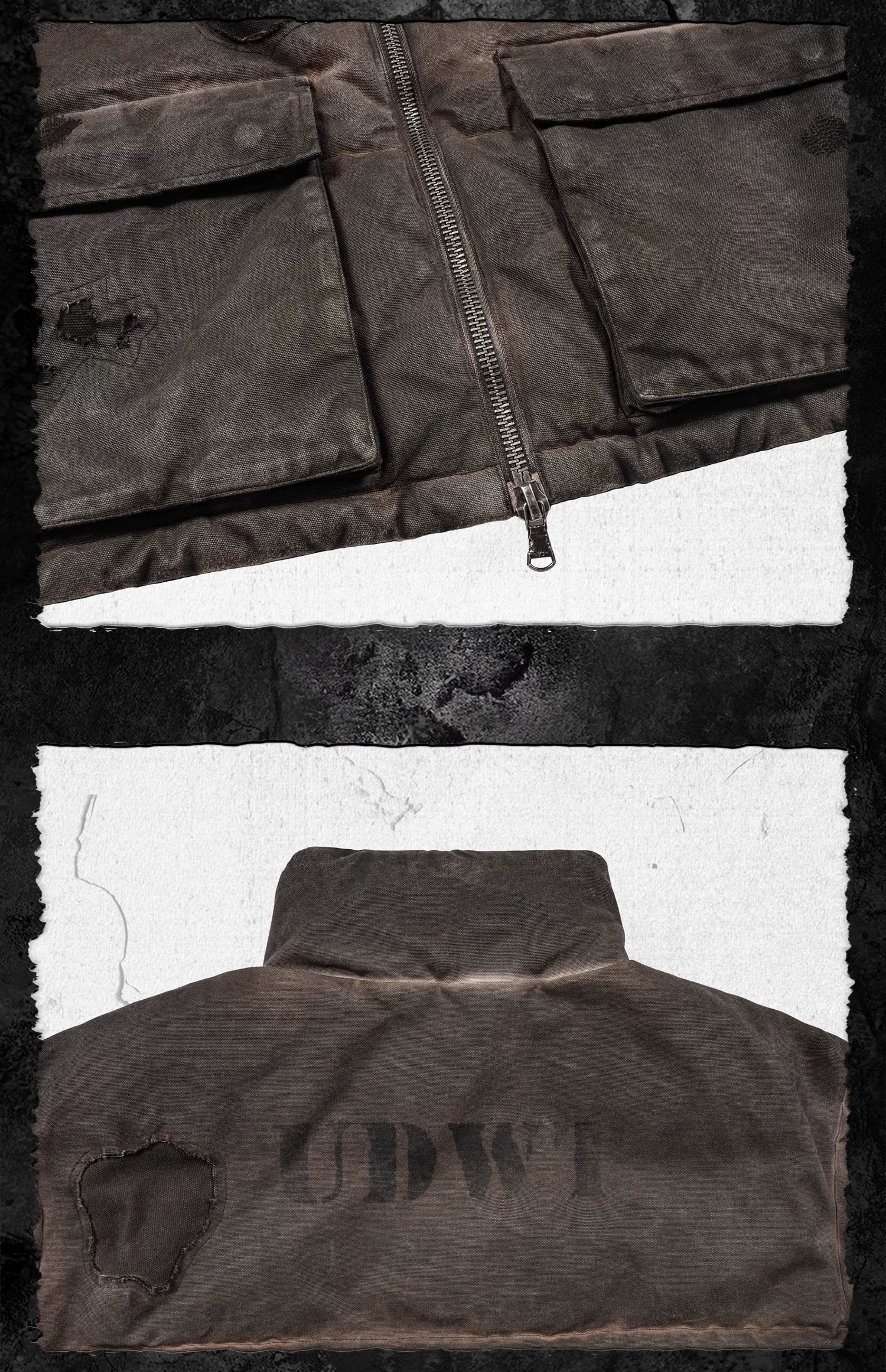 Wanderer Distressed Embroidered Dirty Dyed Parka