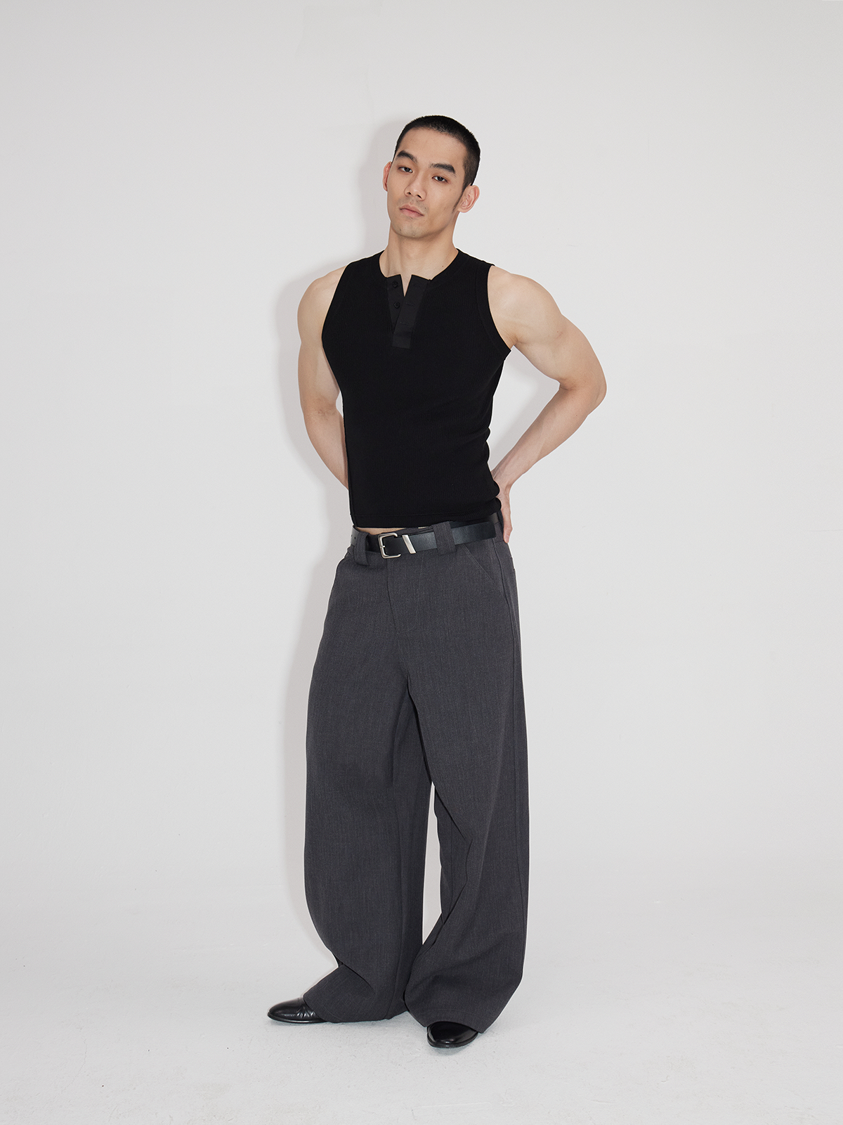 Wrinkle-Resistant V-Neck Cardigan Vest