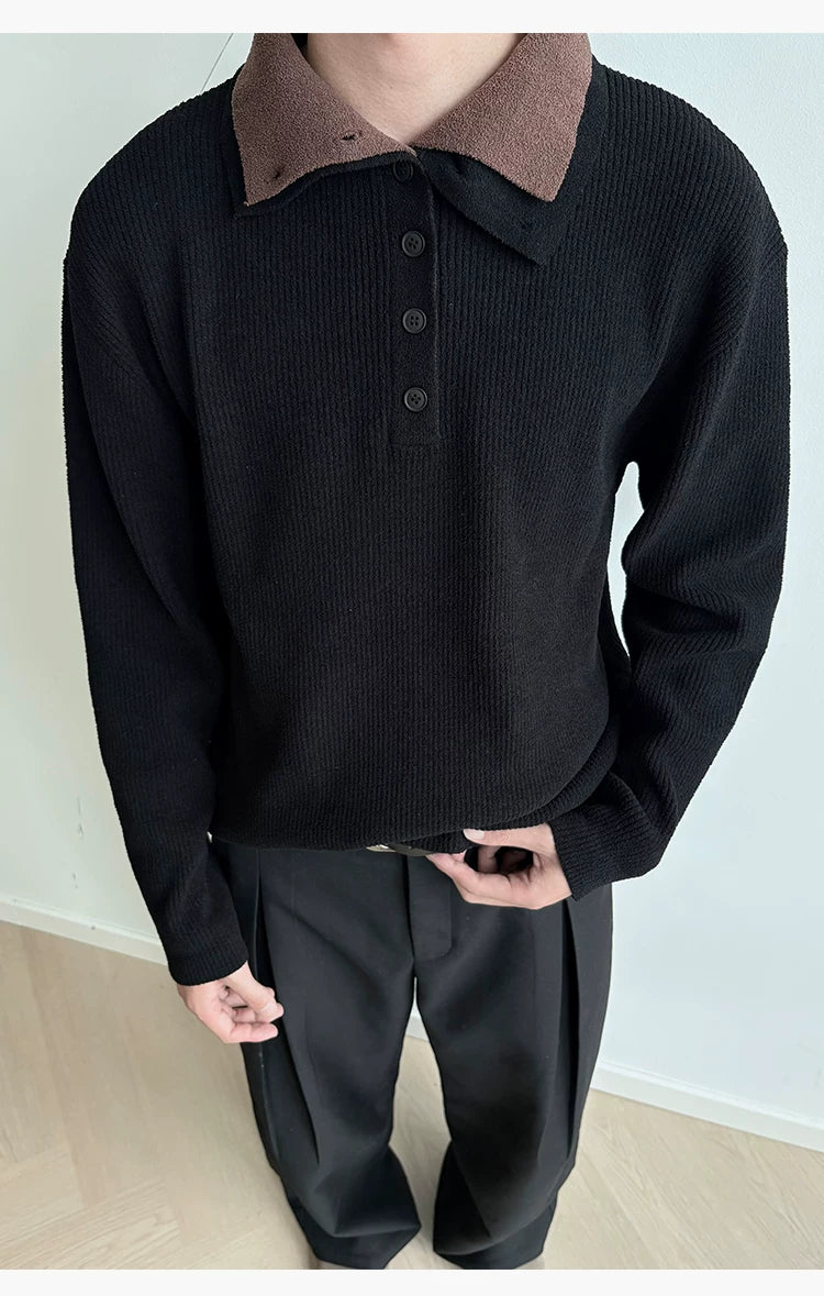 Reversible Two-in-One Stand Collar Sweater Coat