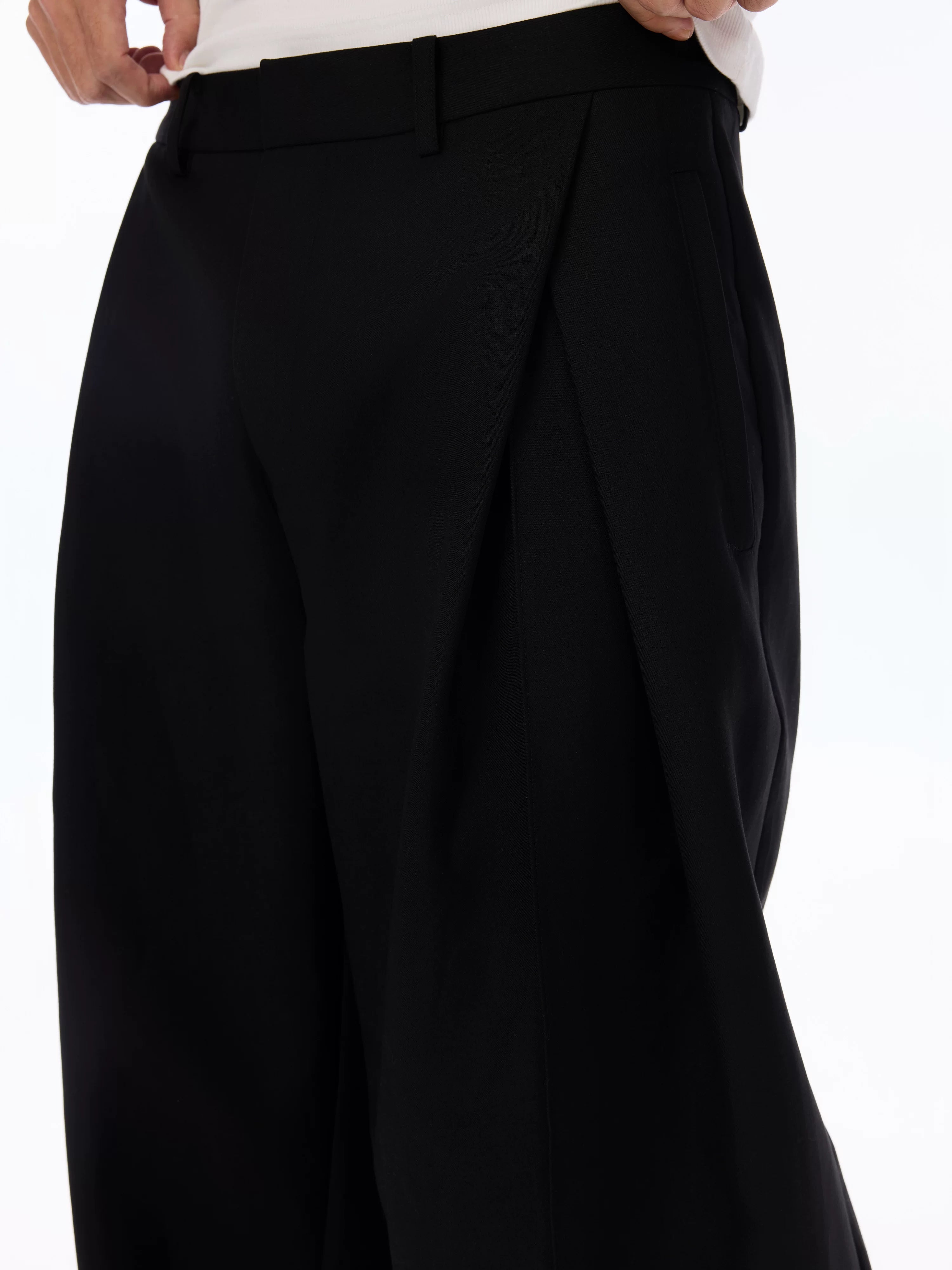 Wrinkle-Resistant Pleated Trousers