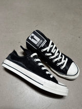 Black Leather Blend Vulcanized Tongue Sneakers