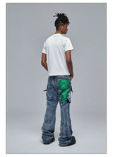 Cleanfit Green Washed Multi-pocket Straight Jeans