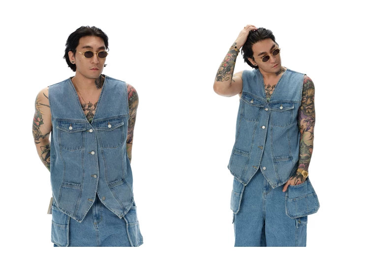 Wild West Washed Denim Vest
