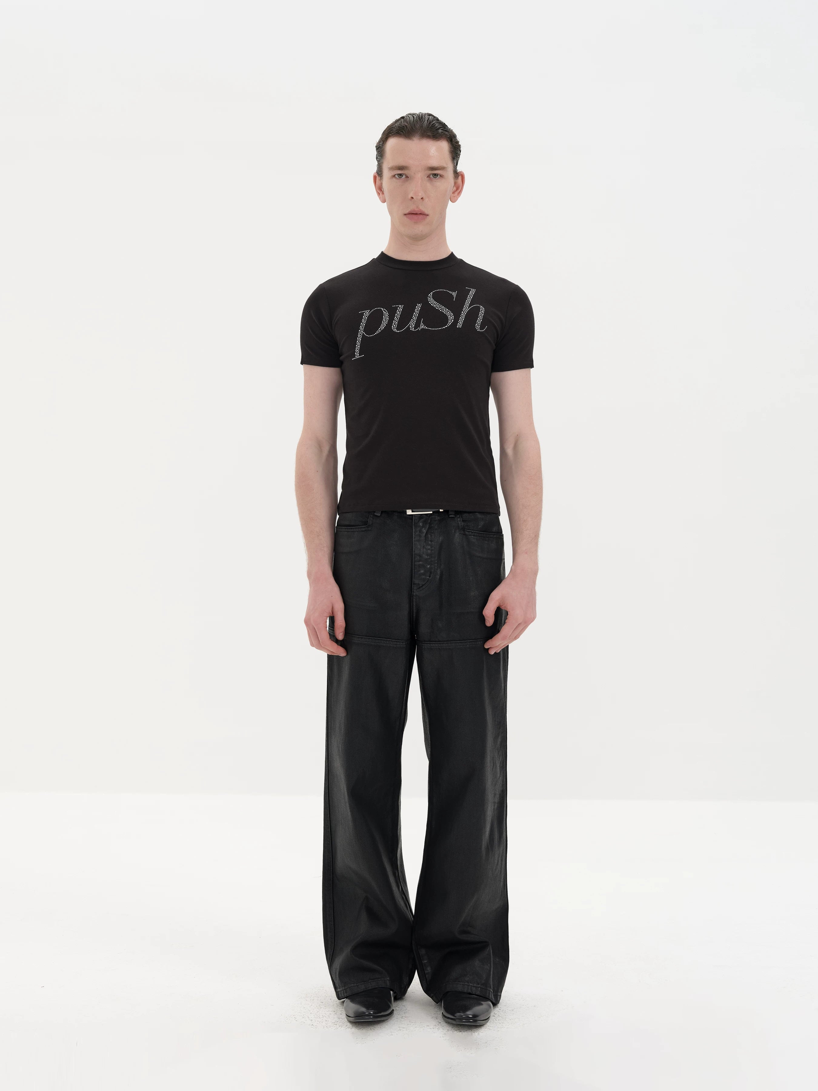 Slim Fit Rhinestone Short Sleeve Tee