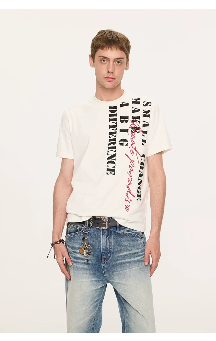 Casual Cool Dry Contrast Slogan Tees