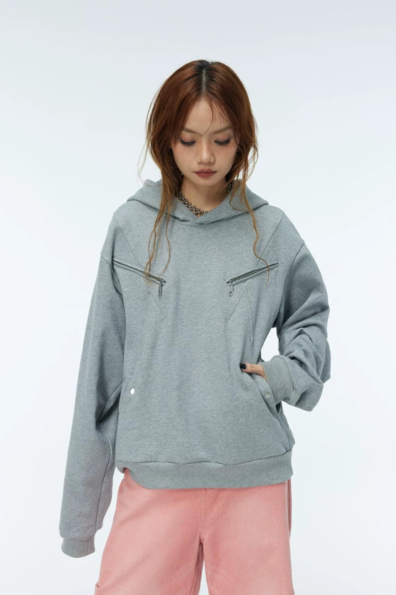 Three Color Cleanfit Couple Zip Hoodies