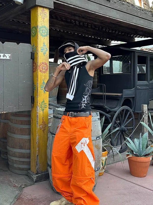 Fitted Cross Print Ribbed Tank Tops