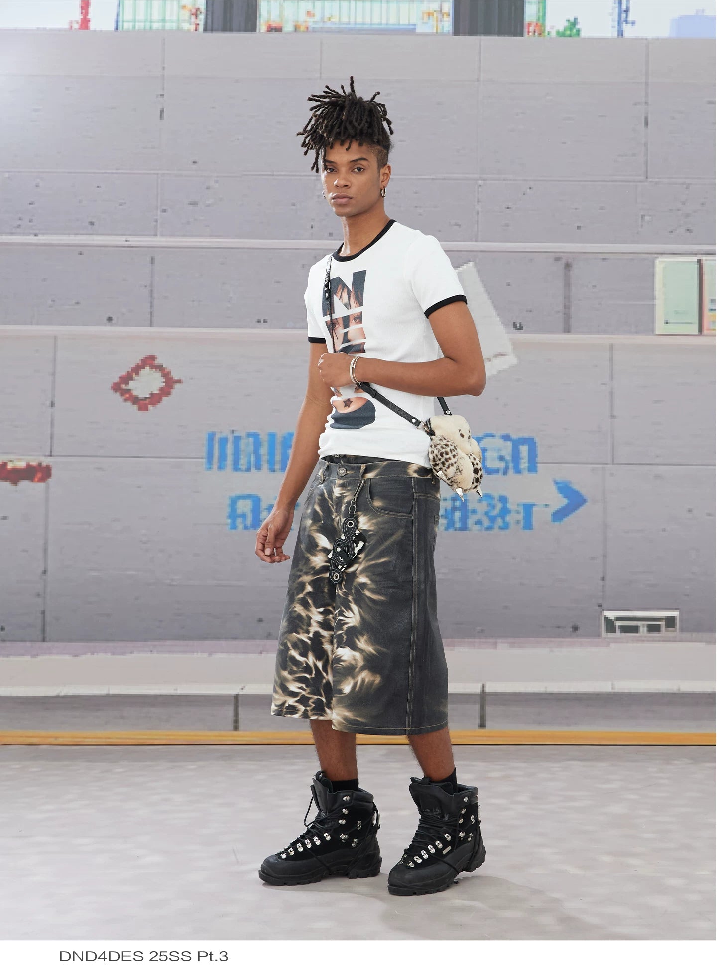 Slim Nerd Punk Portrait Print Tee