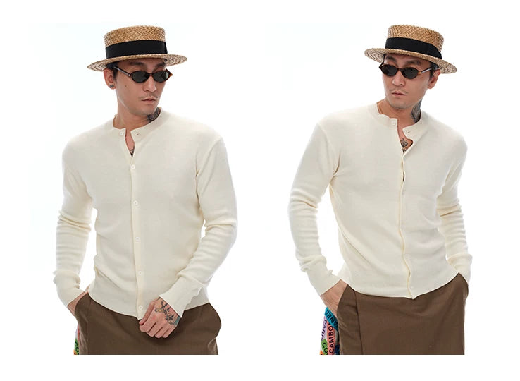 Solid Merino Wool Slim Cardigan