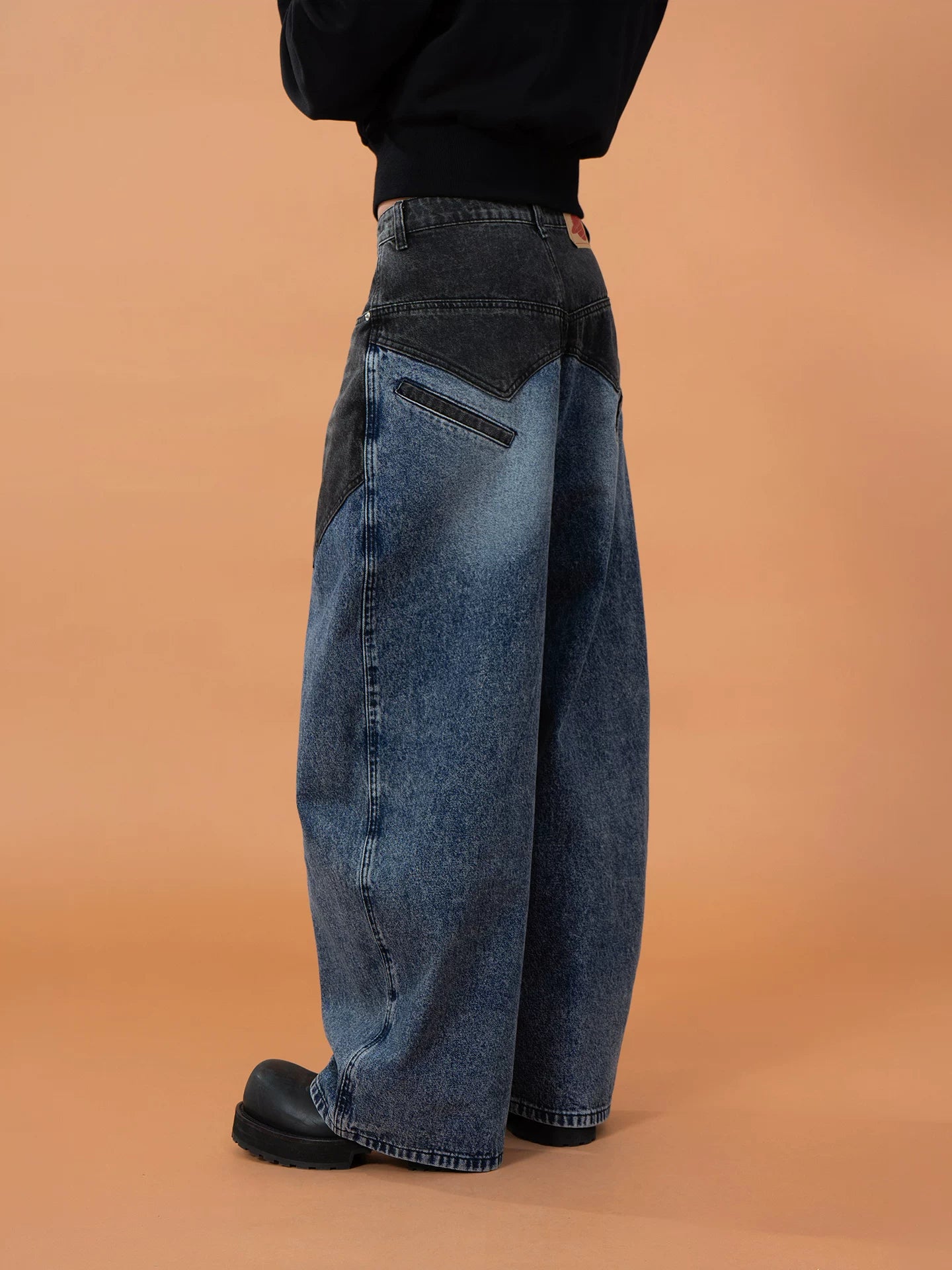 Men's Blue Wide Leg Distressed Jeans