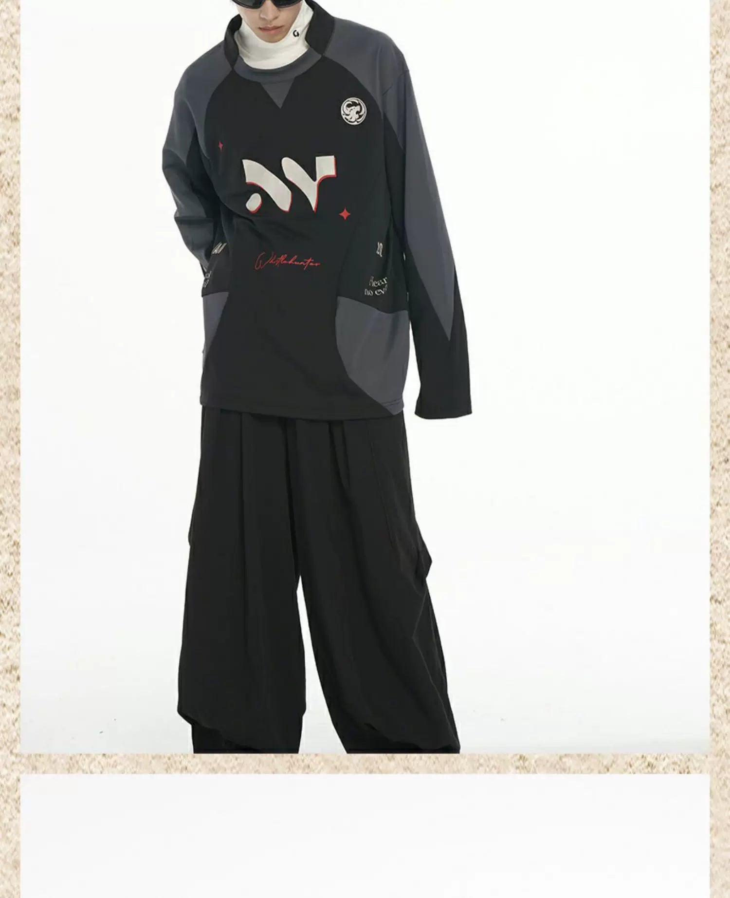 Men's 2-Tone Long Sleeve Cotton Jersey