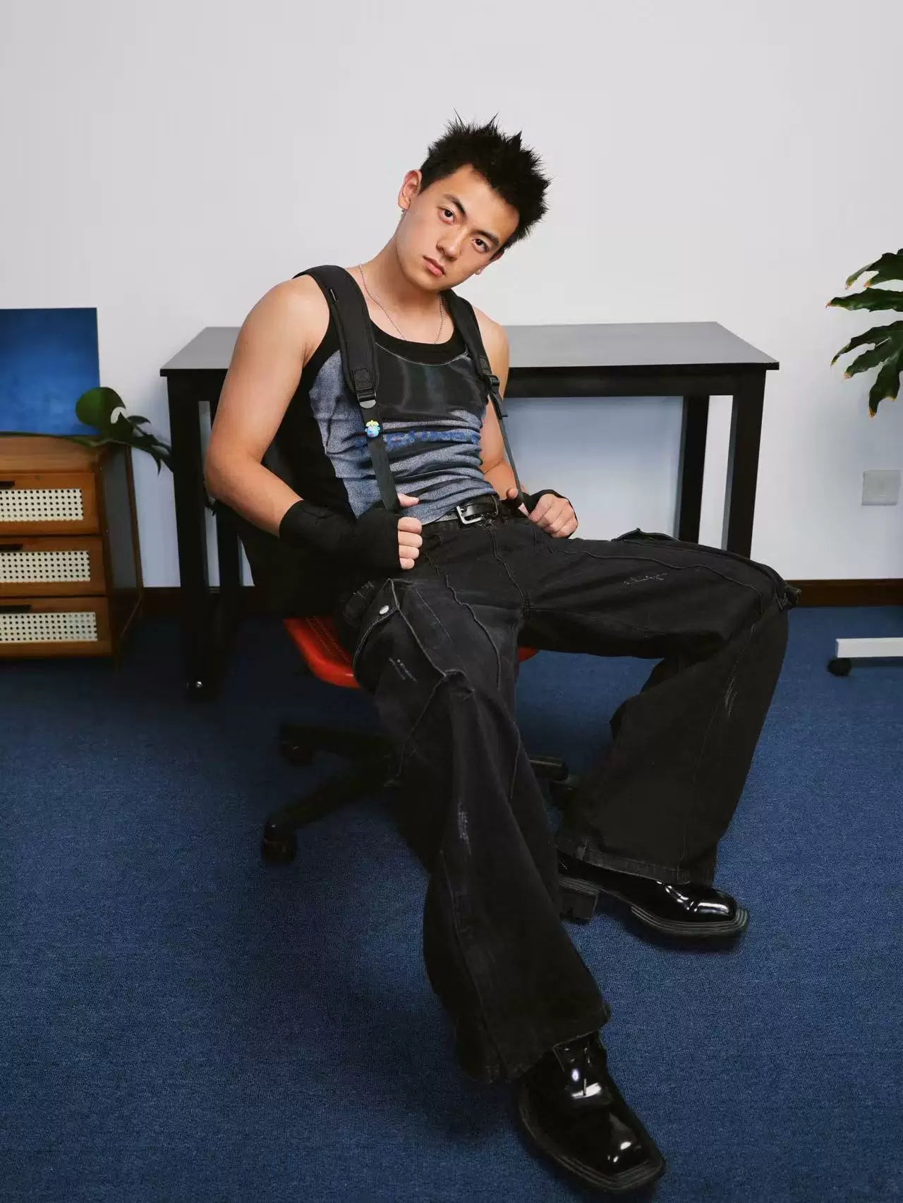 Technoboy Print Ribbed Unisex Tank Tops
