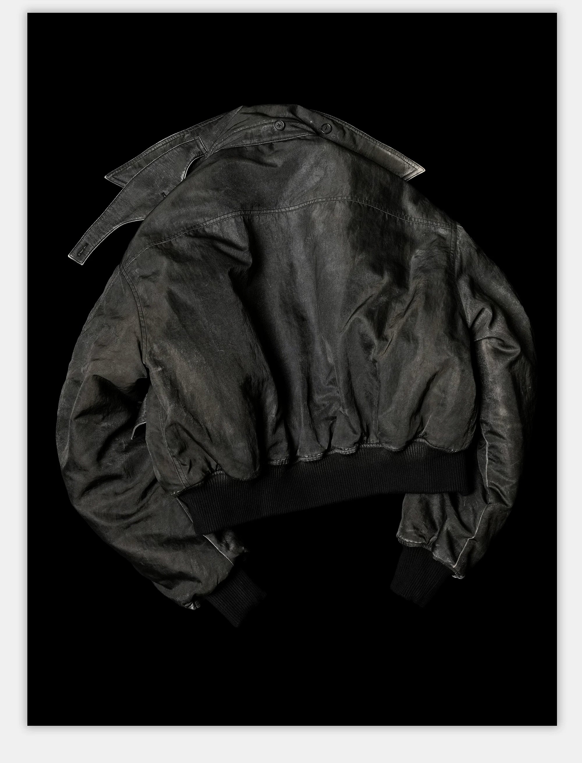 Distressed Boxy Two-Tone 3M Fleece Bomber