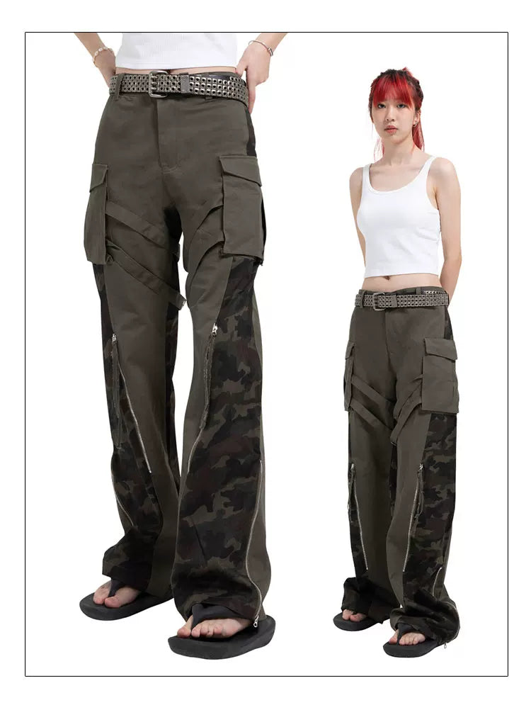 Military Green Camo Cargo Pants