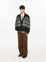 Autumn Fair Isle Shawl Collar Cardigan