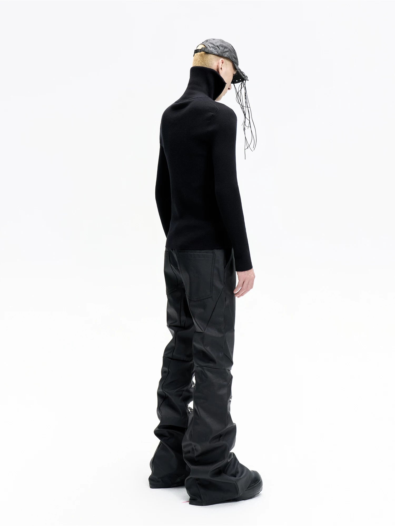 Double Zip High Neck Knit Cardigan