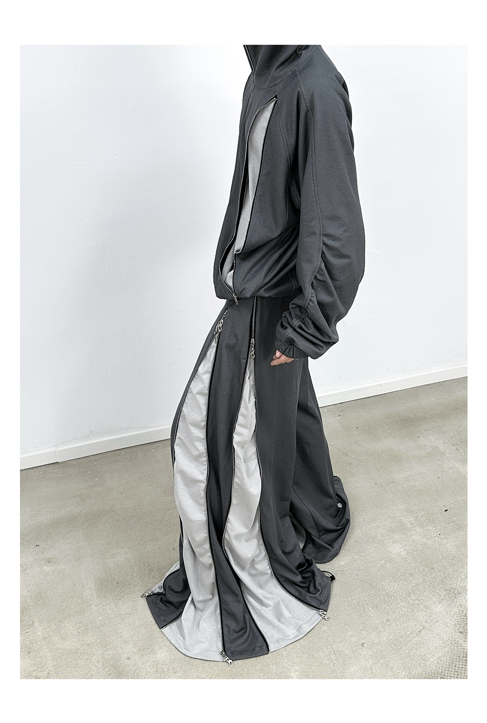 6-Zip Deconstructed Reversible Relaxed Sweatpants