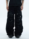 Washed Distressed Baggy Carpenter Jeans