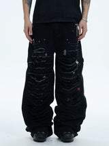 Washed Distressed Baggy Carpenter Jeans