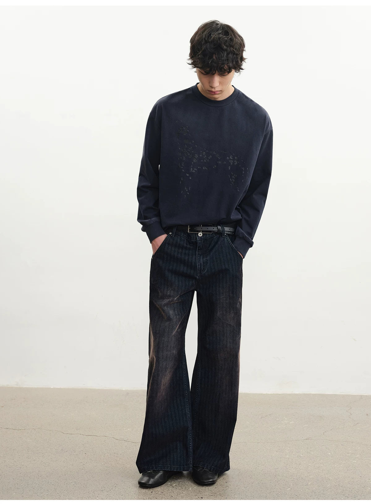 Distressed Dalmatian Print Long Sleeve
