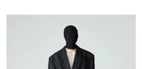 Men's Cropped Black Padded Drapey Blazer