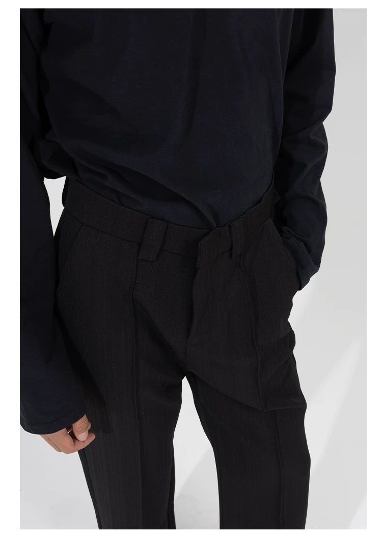 Men's Slim Striped Flared Casual Pants