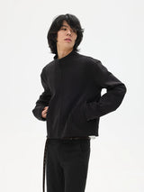 Soft Space Cotton Boxy Zip Sweatshirt
