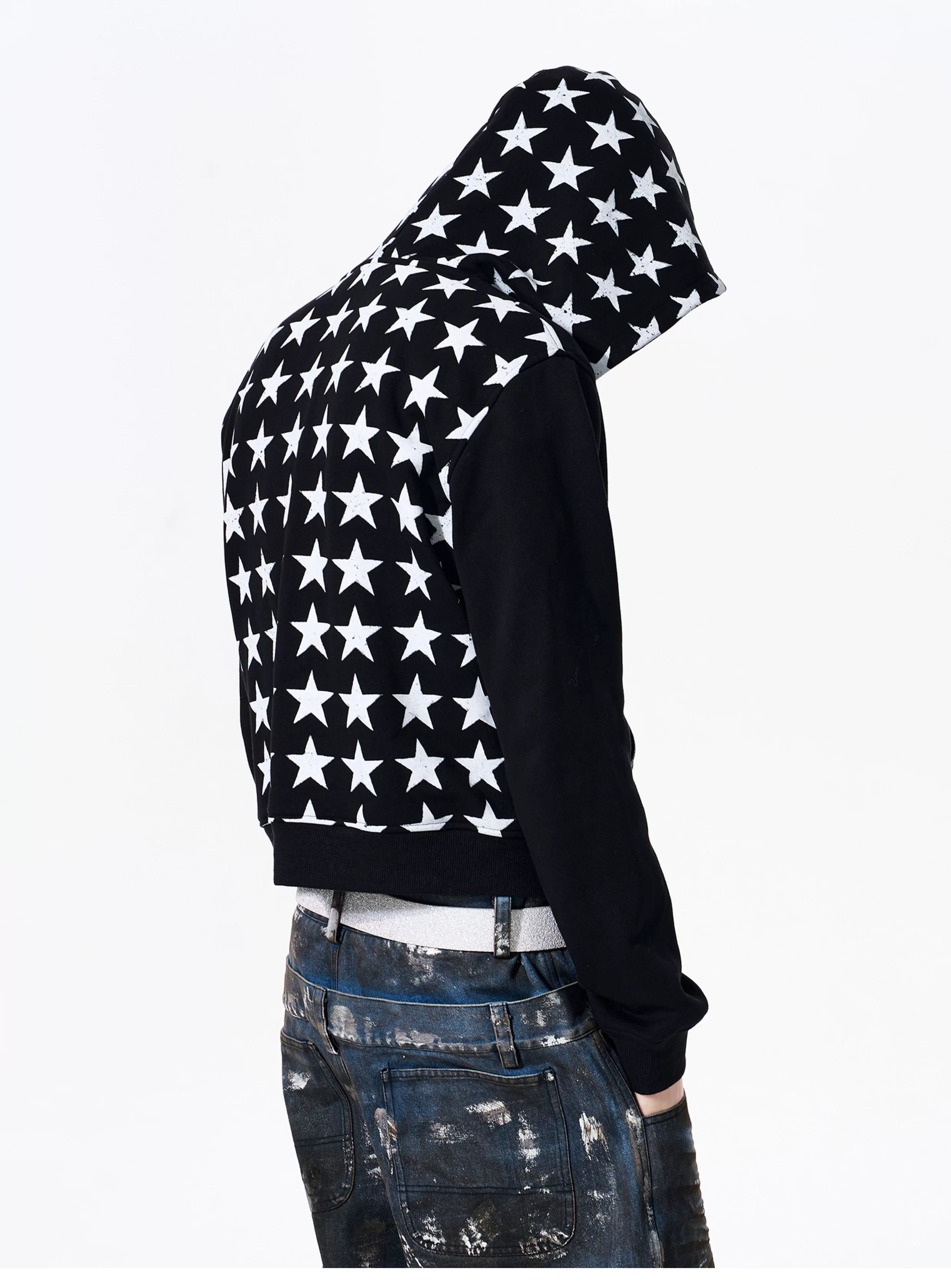 Men's Star Printed Hooded Jacket