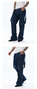 Men's Flare Denim Overalls