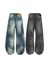 13.5 Oz Washed Denim Tapered Jeans
