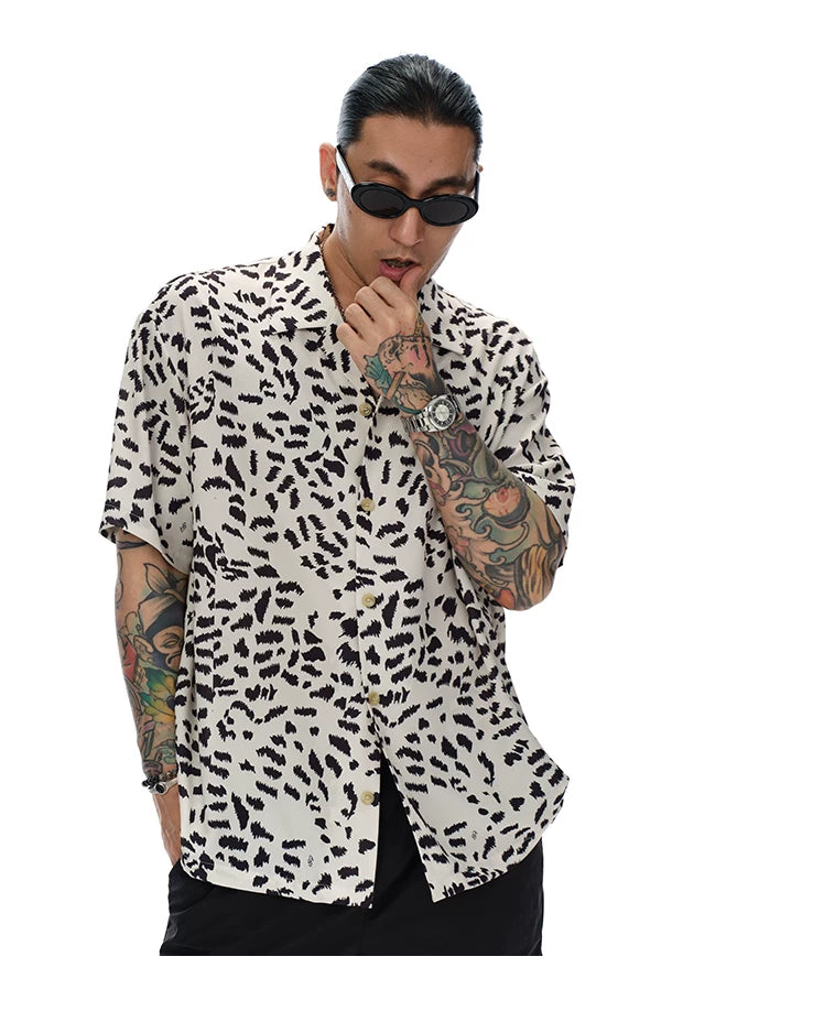 Men's Spotted Cuban Collar Shirt
