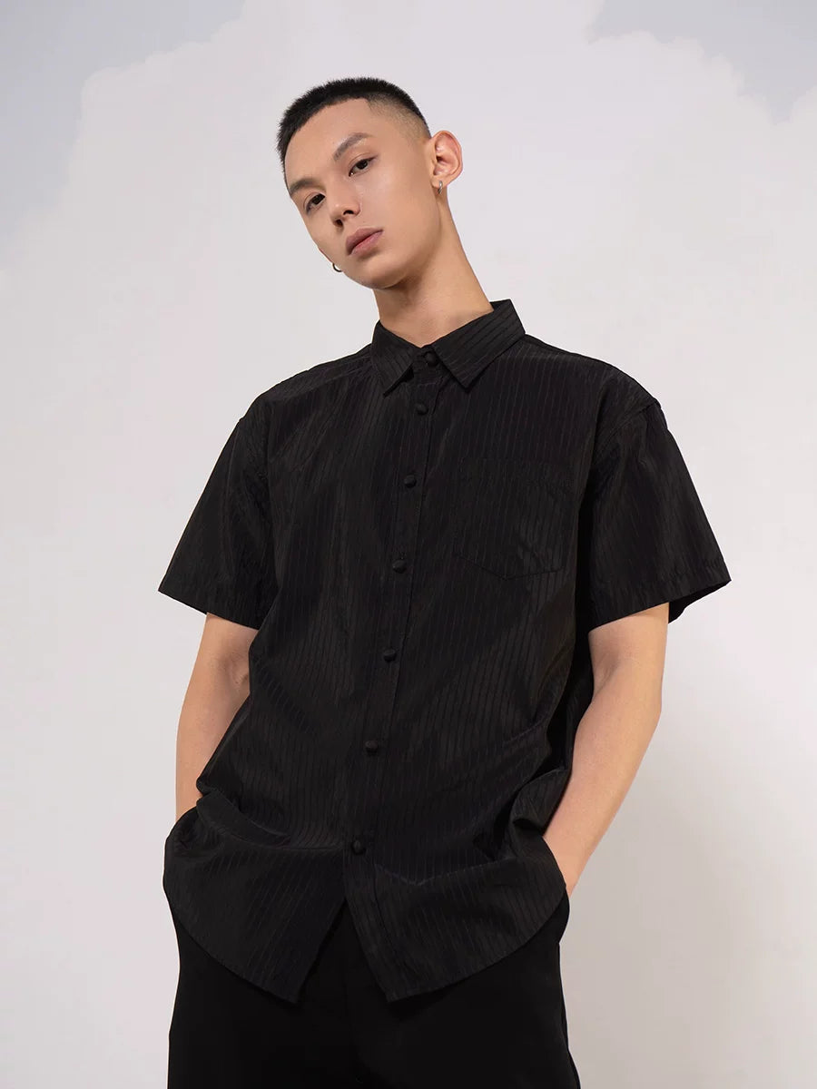 Men's Loose Retro Striped Button Shirt