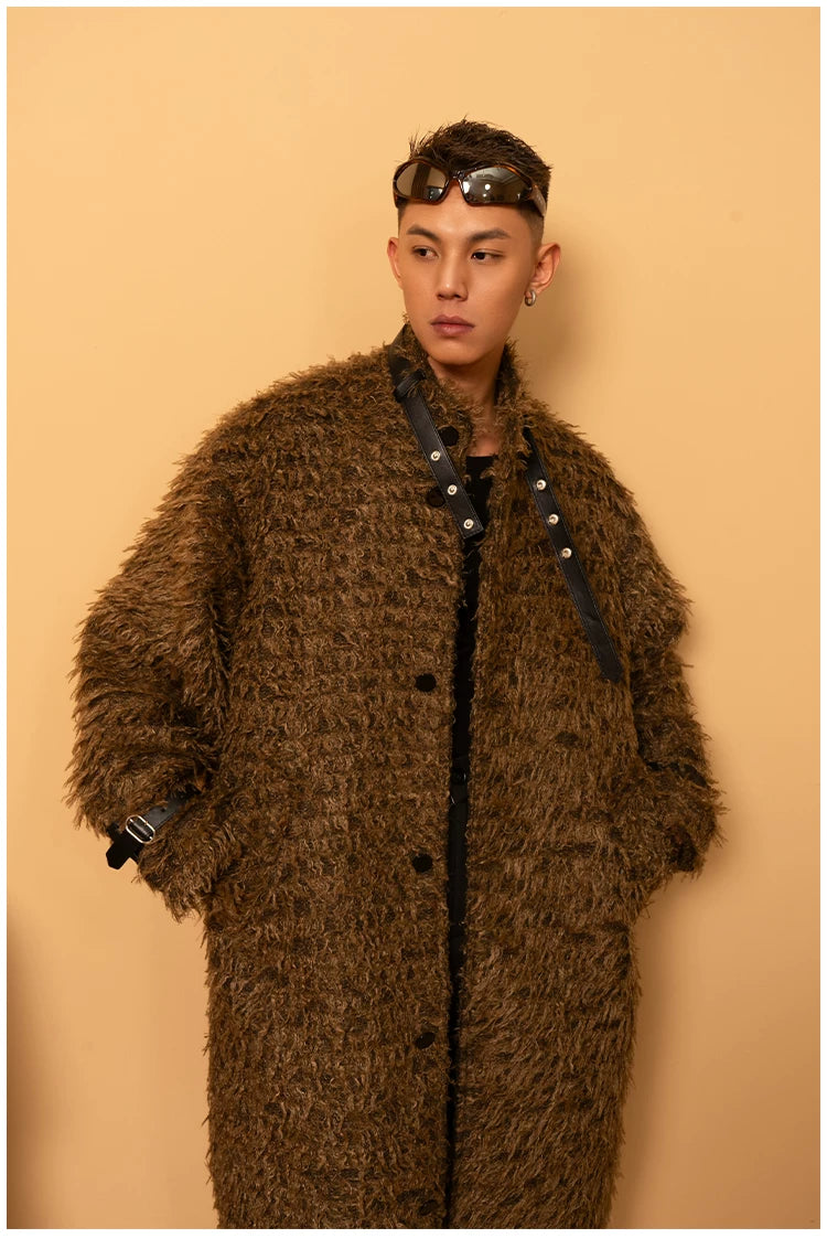 Men's Casual Brown Faux Fur Coat