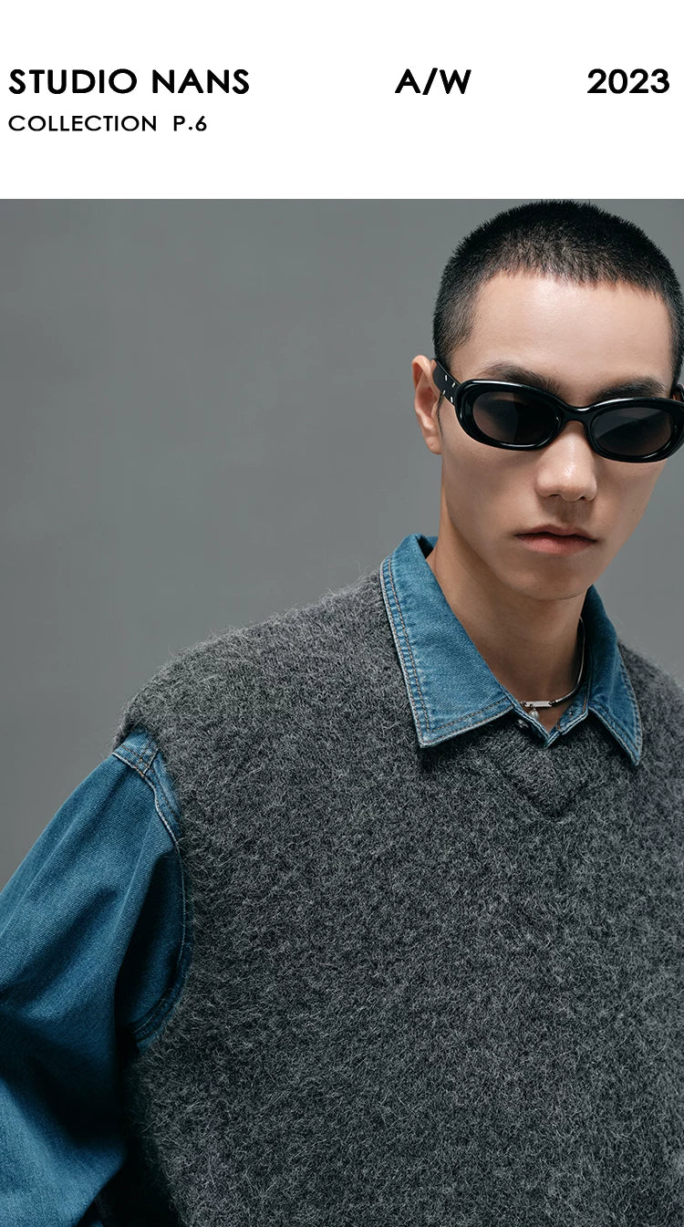 Washed Blue Oversized Embroidered Denim Shirt