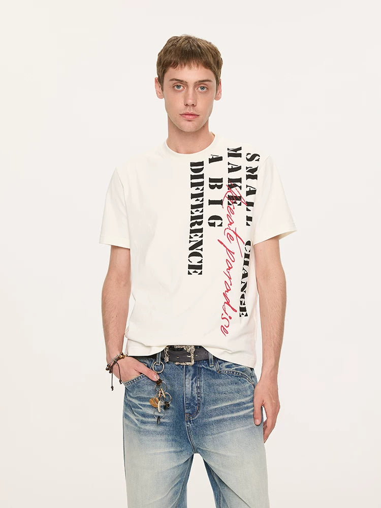 Casual Cool Dry Contrast Slogan Tees