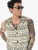 Fair Isle Skeleton Print Vest