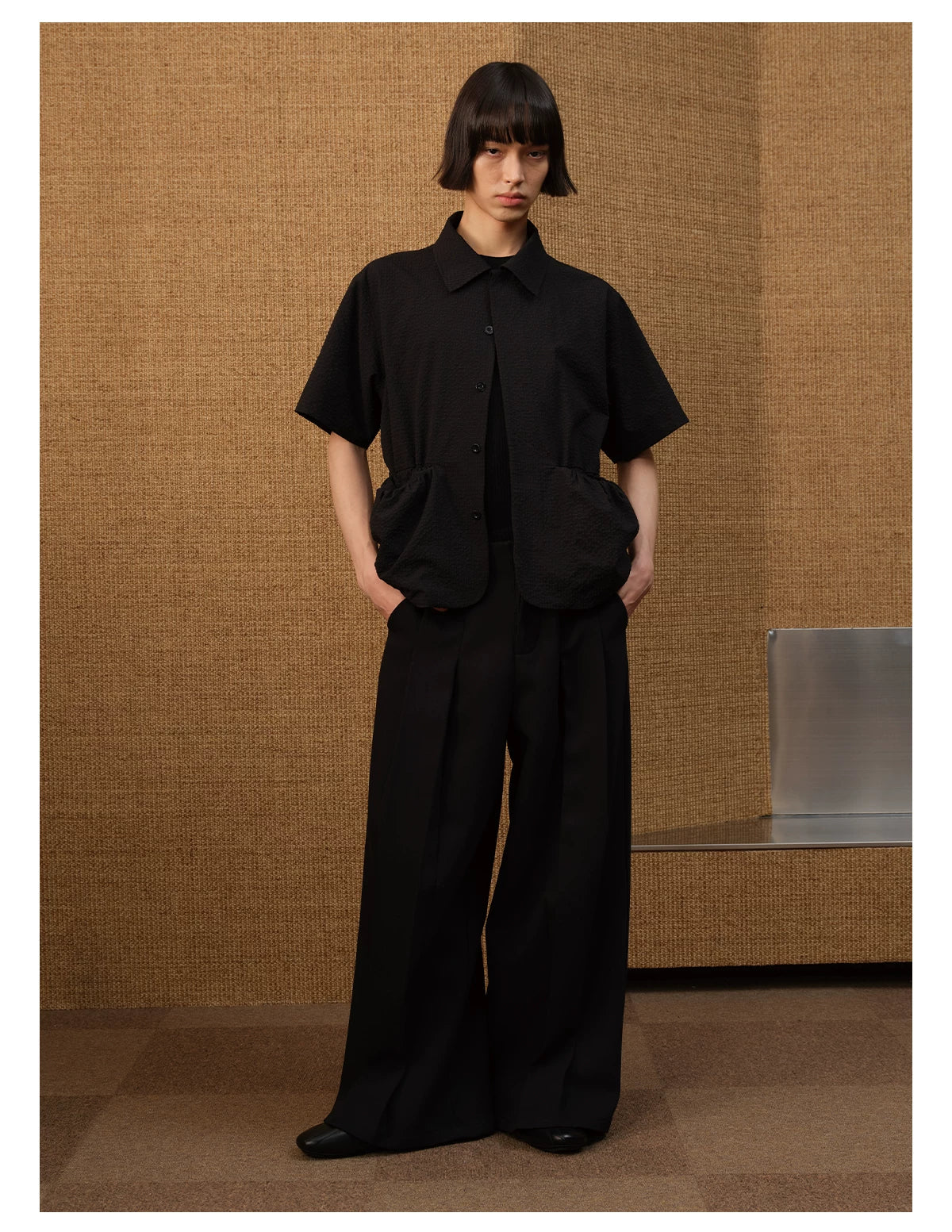 No Waistband Wide Leg TR Trousers