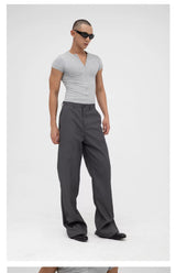 Men's Vintage Flared Slit Hem Pants
