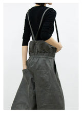 Coated Reverse Waist Cargo Pants