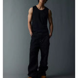 Black Double Layer Slim Tank Top