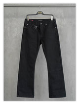 Heavy Black Boot-Cut Jeans