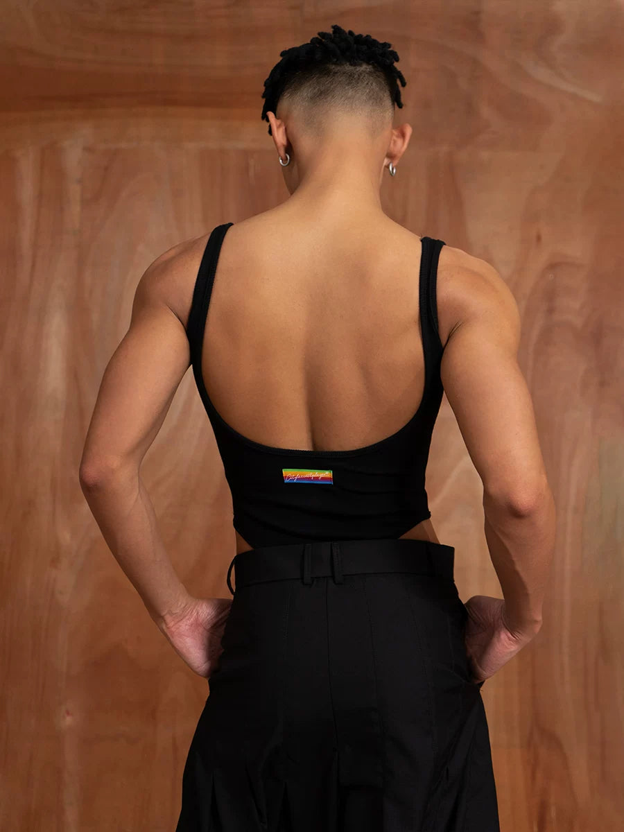 Black Backless Stretchy Shapewear Tank Bodysuits