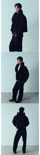 Cropped 95% White Goose Down Jacket