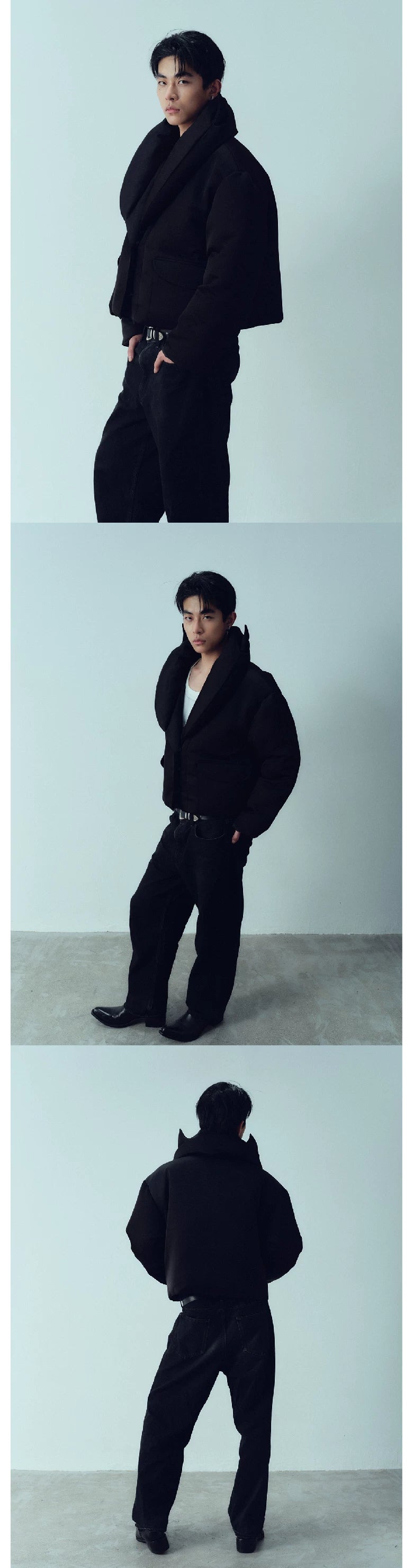 Cropped 95% White Goose Down Jacket
