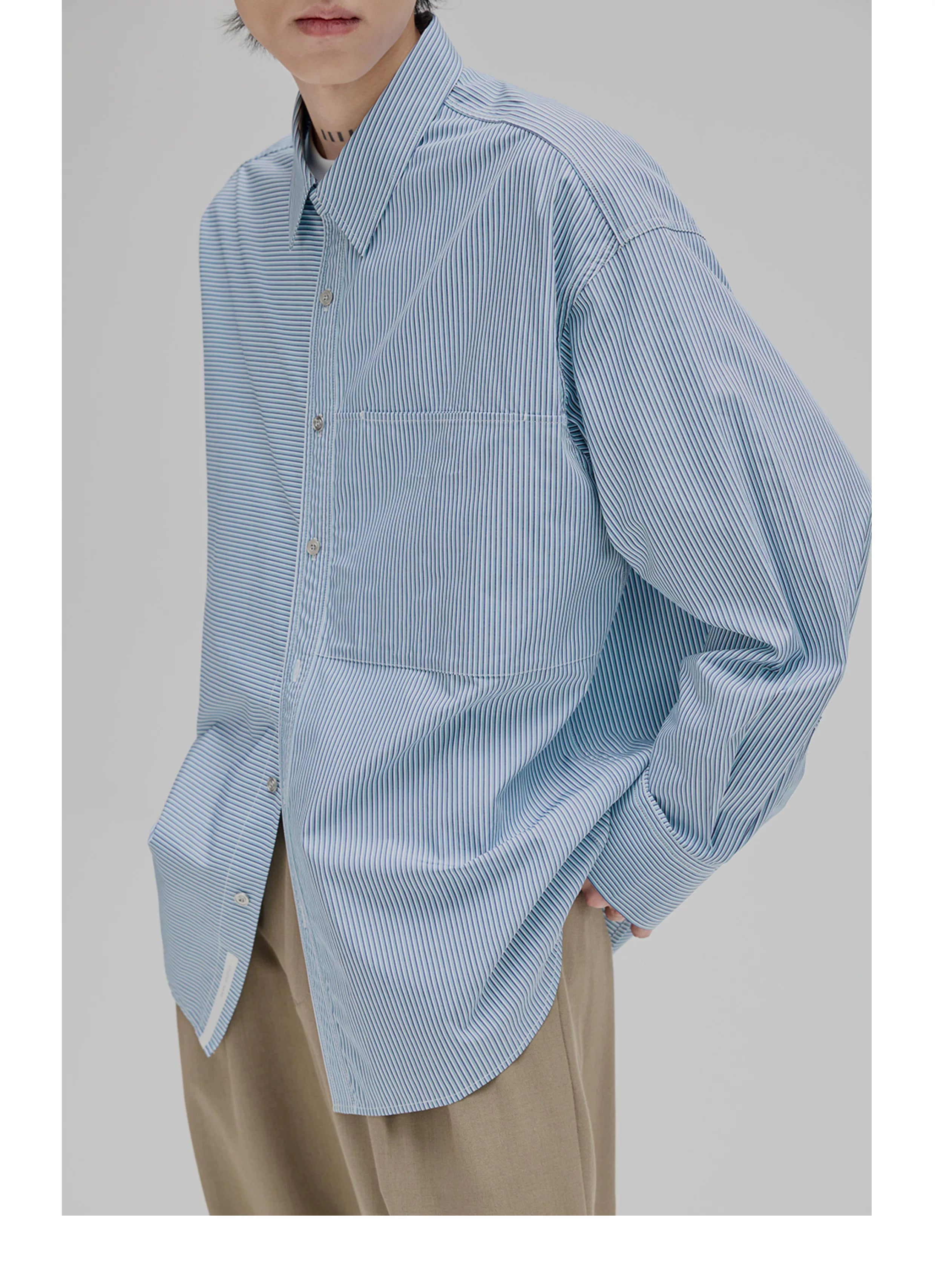Striped Paneled Pocket Shirt