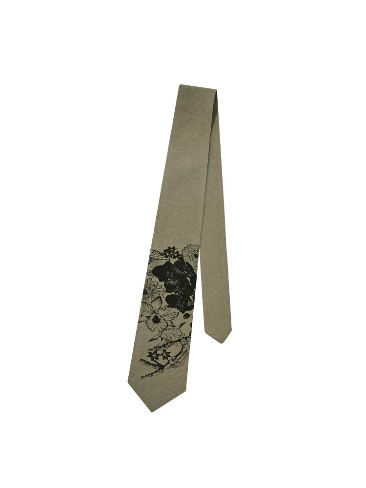 8cm Wide Preserved Flower Print Tie