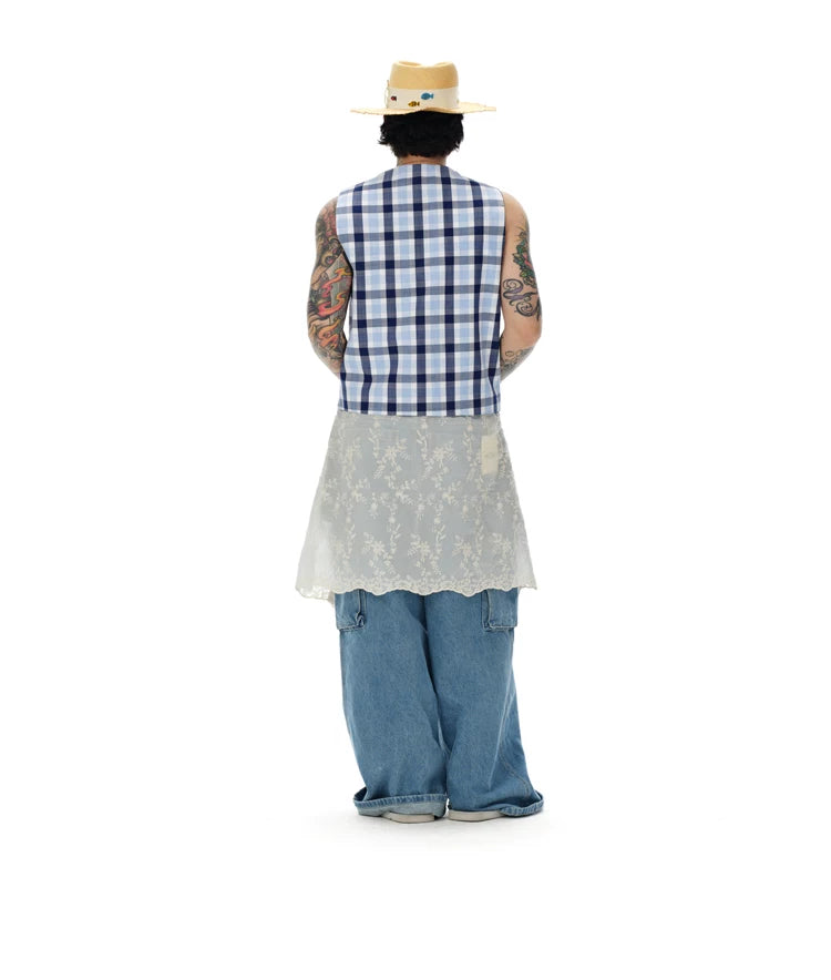 Vintage Plaid Cotton Vest