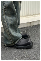 Men's Square Toe Leather Derby Shoes