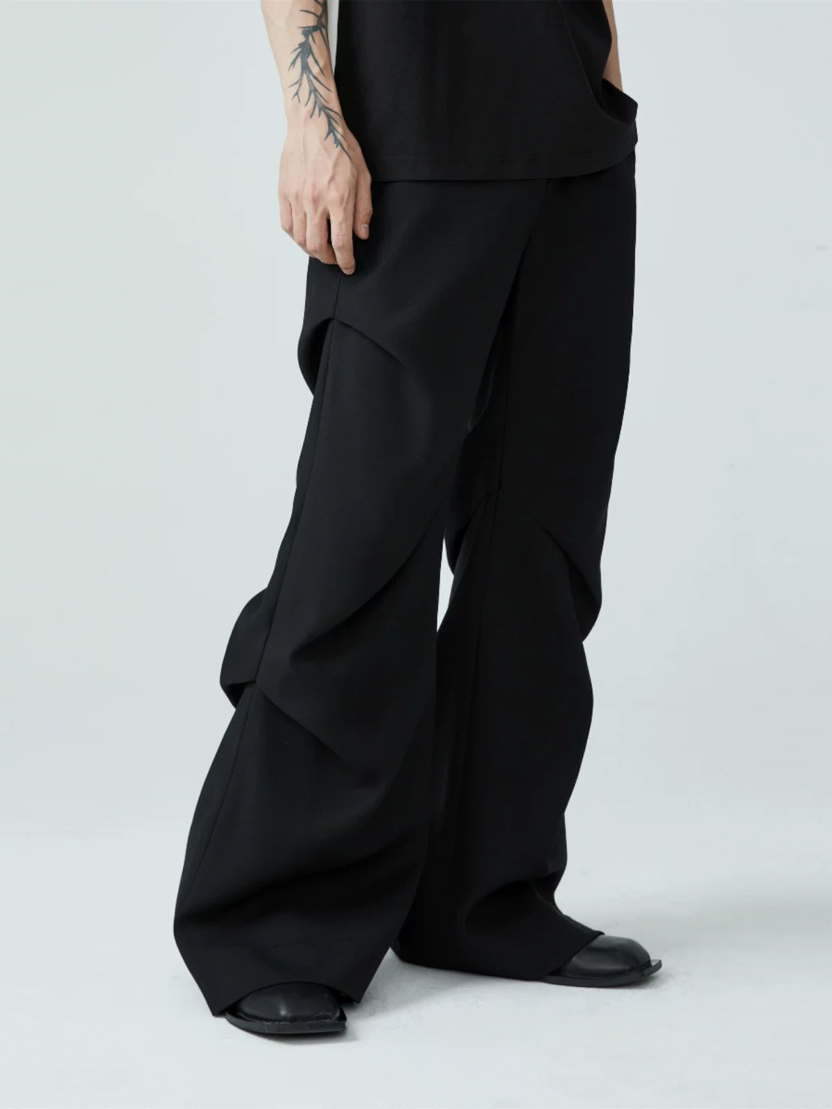 Men's Wrinkle Loose Flared Dress Pants